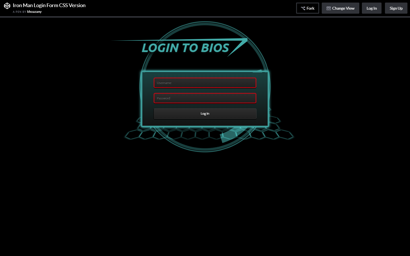 Iron Man Login Form CSS Version