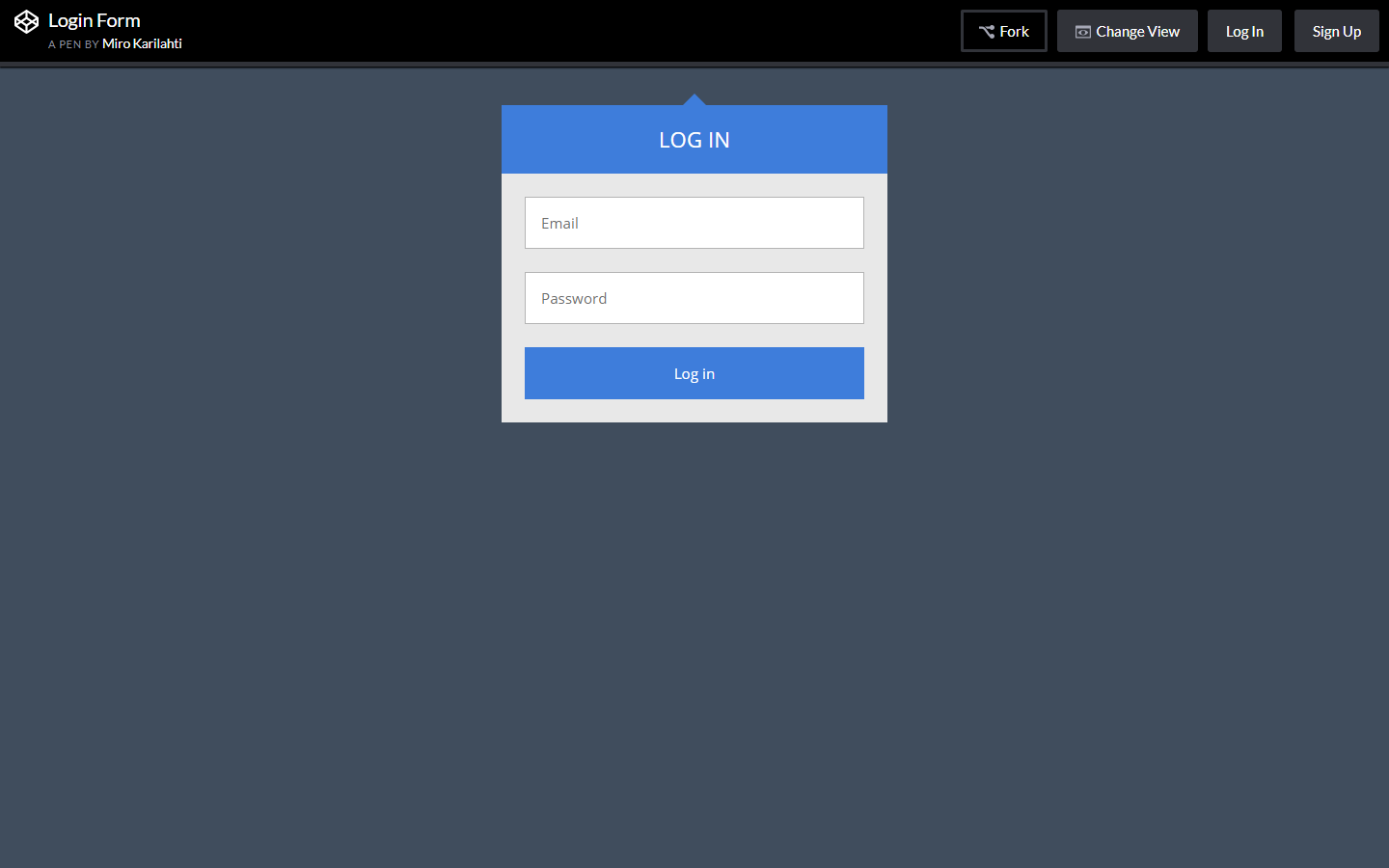 Login Form blue