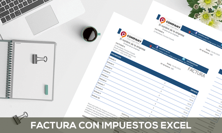 Modelo de factura con impuestos - Excel