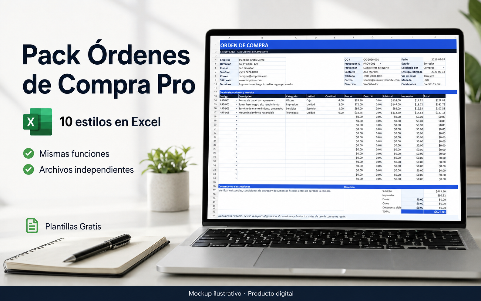 Pack Ordenes de Compra Pro