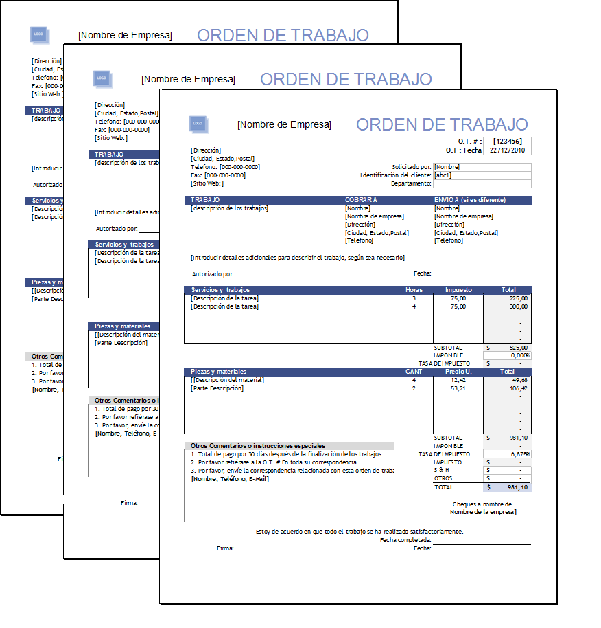 Formato de ordenes de Trabajo