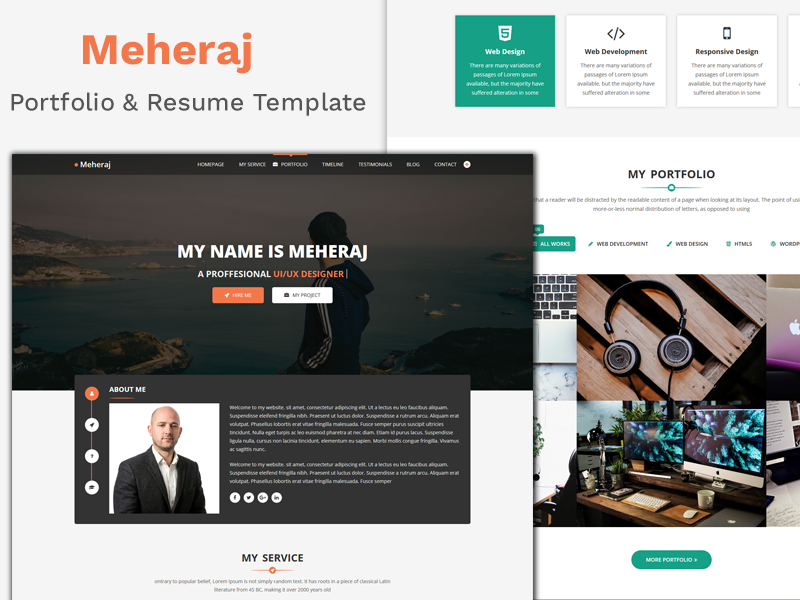 Plantilla HTML para crear un portafolio personal creativo