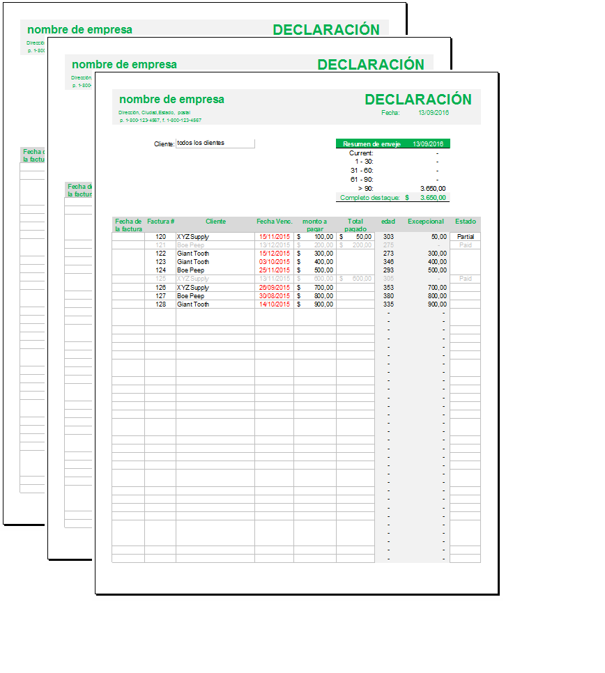 Formato de seguimiento de facturas