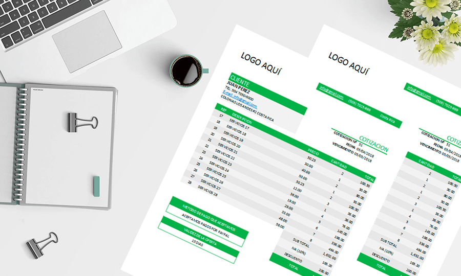 Plantilla de cotización con Microsoft Excel