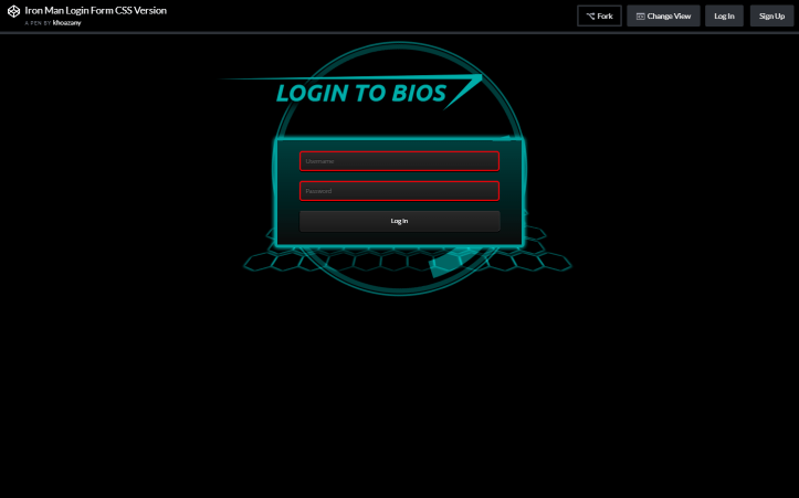 Iron Man Login Form CSS Version