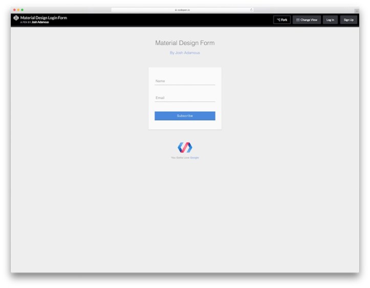 material-design-login-form